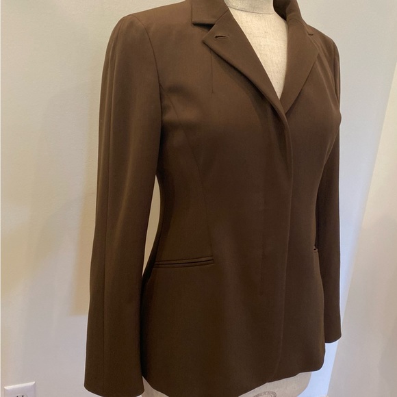 Jaeger Womens Luxurious Olive Green Wool Blazer / Size 8 / Stretch - Picture 4 of 10